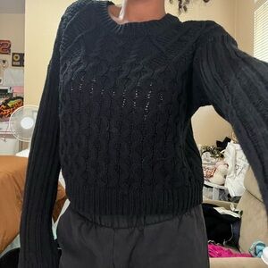 Black Cable Knit Sweater